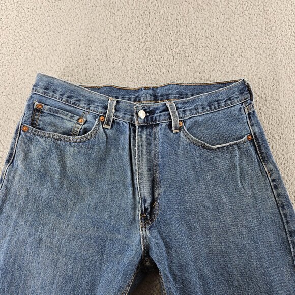 Levis Jeans Mens 36x30 Blue 505 Straight Leg Denim Work Pants - Picture 3 of 16